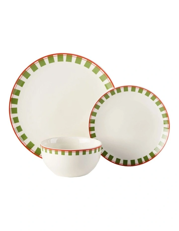 Winnie Dinner Set 12 Pieces in Red/Green image 1