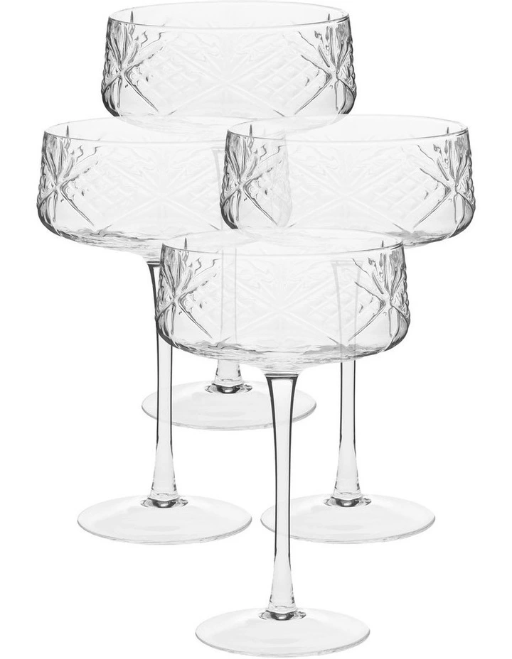 Jonnie Coupe Glass Set Of 4 in Traditional Clear image 1