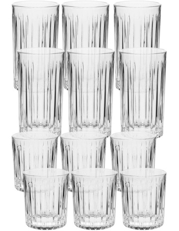 Jonnie High Ball Glass Set Of 4 in Linear Clear