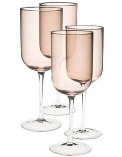 Mikkie White Wine Glass Set 4 Piece in Brown