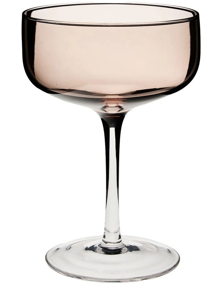 Mikkie Coupe Glass Set 4 Piece in Brown image 2