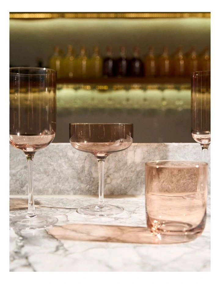 Mikkie Coupe Glass Set 4 Piece in Brown image 3