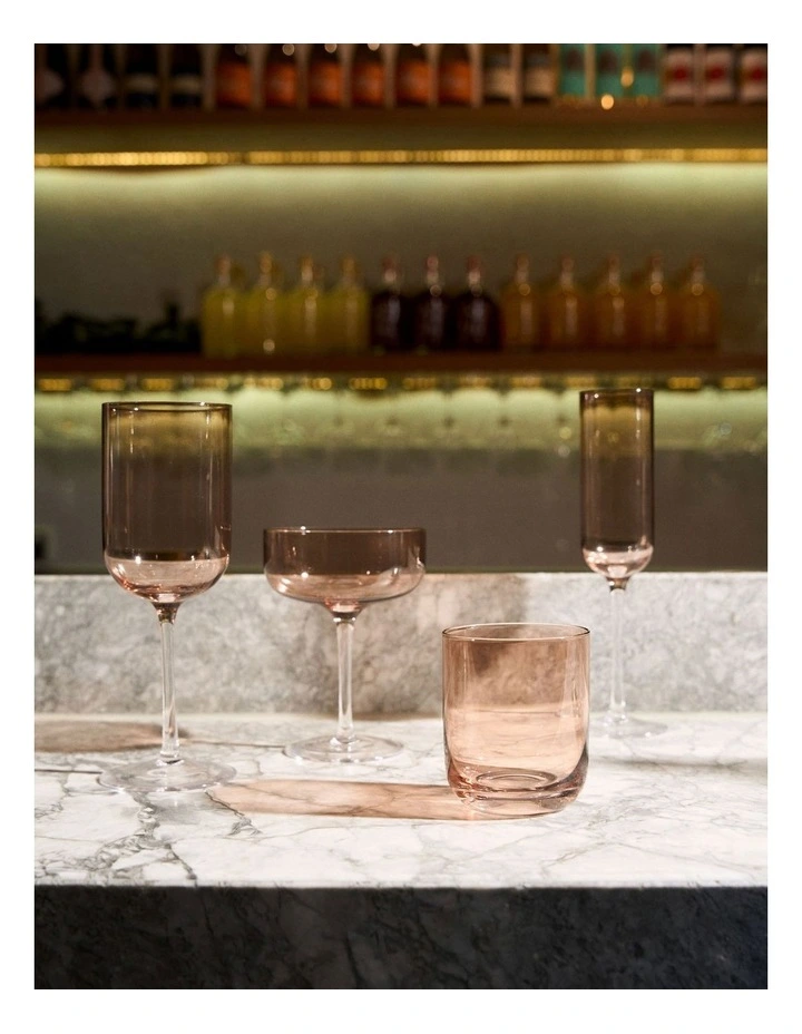Mikkie Coupe Glass Set 4 Piece in Brown image 4