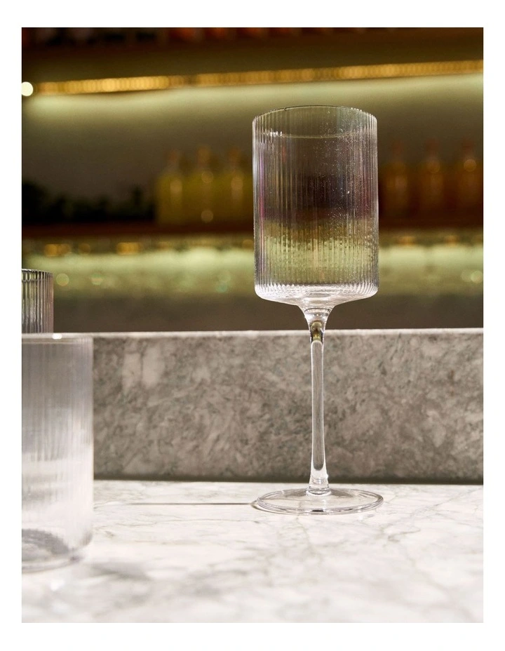 Sadie White Wine Glass Set 4 Piece in Clear image 3