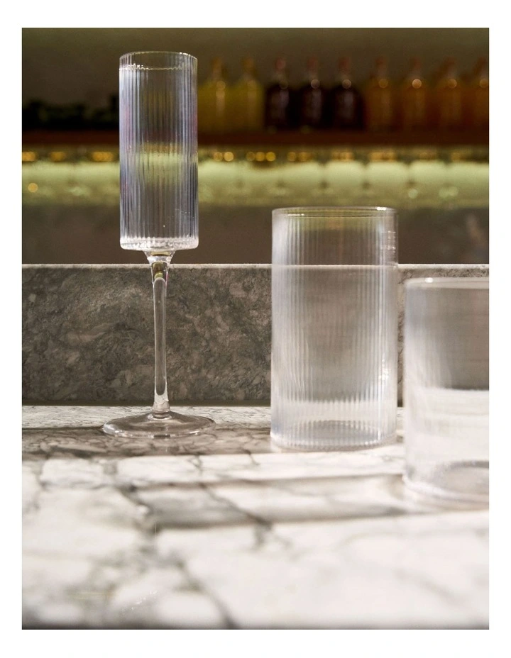 Sadie Champagne Flute Set 4 Piece in Clear image 3