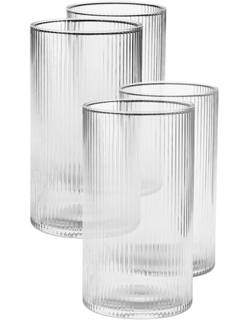 Sadie High Ball Glass Set 4Piece in Clear