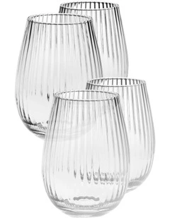 Ollie Tumbler Glasses Set 4 Piece in Clear