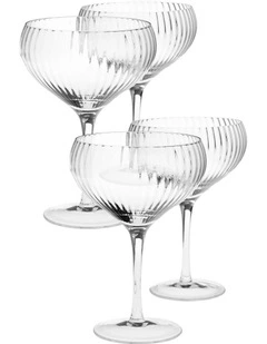 Ollie Coupe Glass Set 4 Piece in Clear