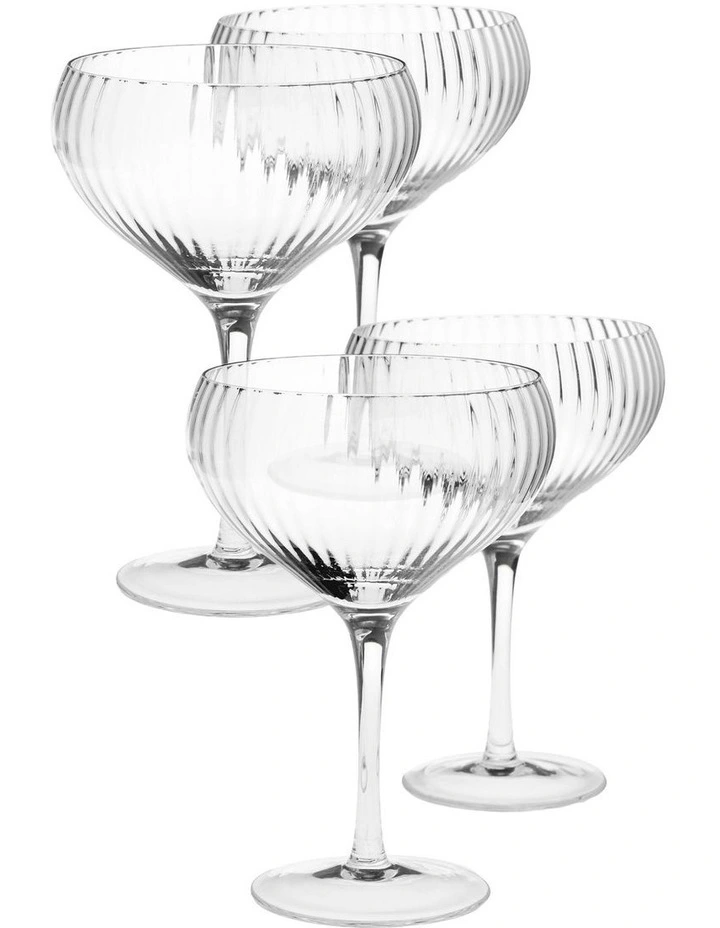 Ollie Coupe Glass Set 4 Piece in Clear image 1