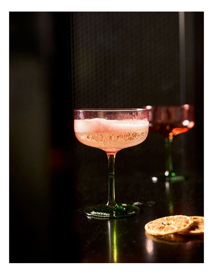 Sunnie Coupe Glass Set 2 Piece in Pink image 3