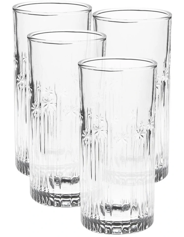 Jollie Highball Glass Set 4 Pieces in Clear image 1