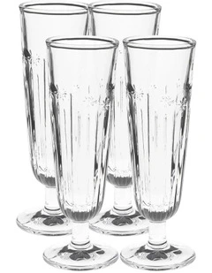 Jollie Champagne Flute Set 4 Pieces in Clear
