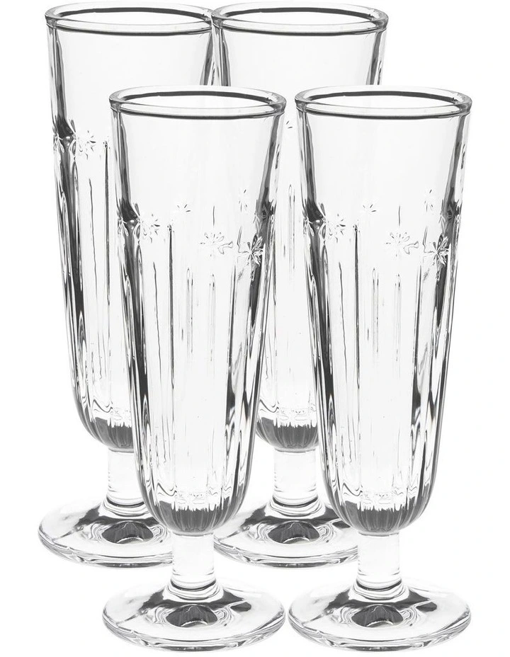 Jollie Champagne Flute Set 4 Pieces in Clear image 1