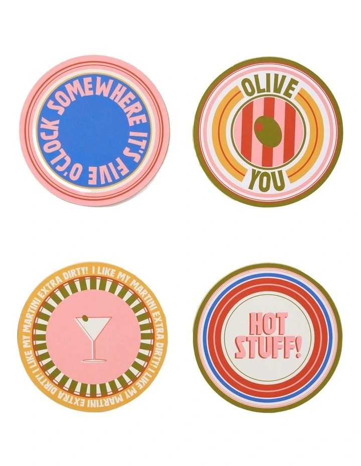 Sunnie Coasters 4 Pack in Multi image 1