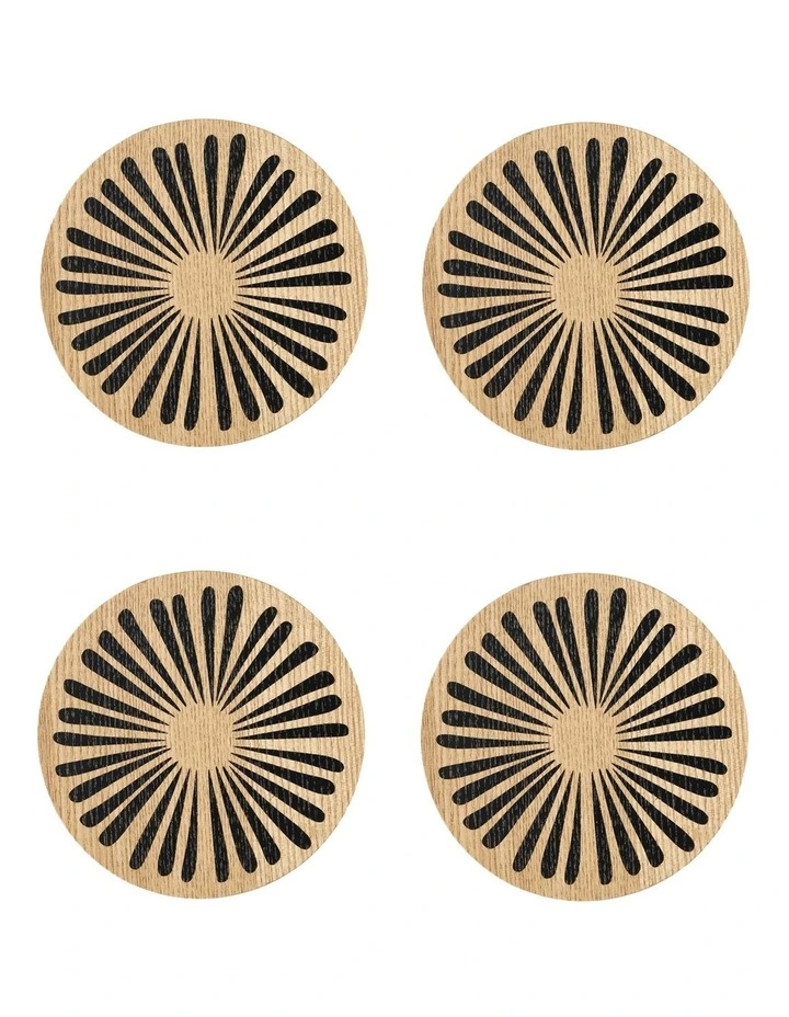 Kimmie Coasters Pack Of 4 in Black image 2