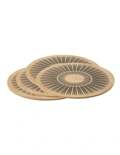 Kimmie Round Placemats Pack of 4 in Black