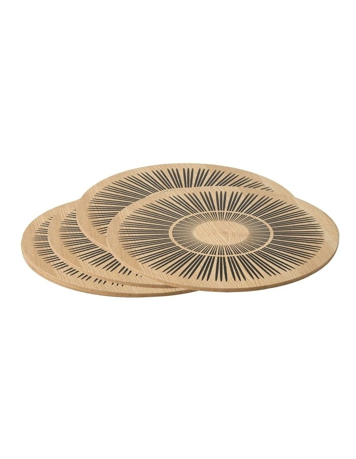 Kimmie Round Placemats Pack of 4 in Black image 1