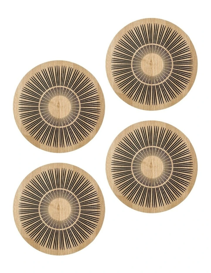 Kimmie Round Placemats Pack of 4 in Black image 2