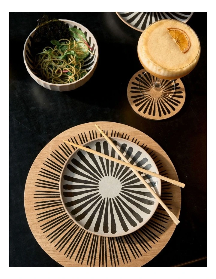Kimmie Round Placemats Pack of 4 in Black image 3