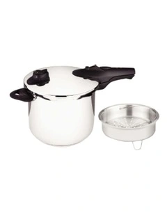 Pressure Cooker With Steamer Basket  6L in Stainless Steel