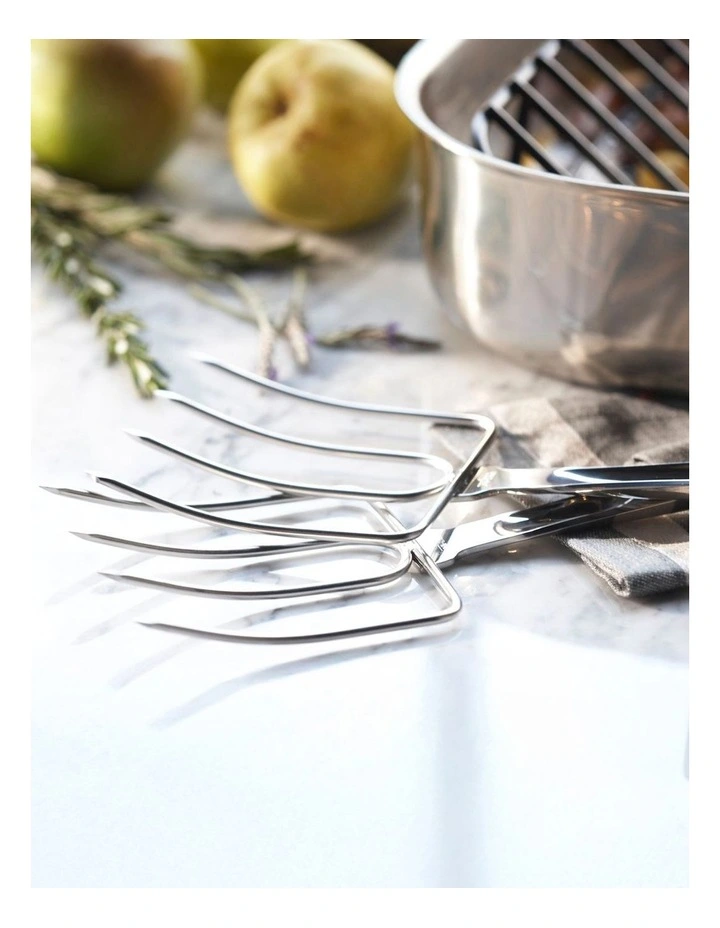 Stainless Steel Turkey Forks Set of Two in Silver image 2