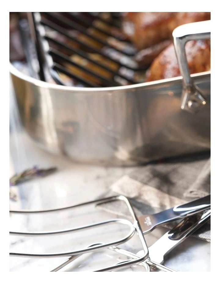 Stainless Steel Turkey Forks Set of Two in Silver image 3