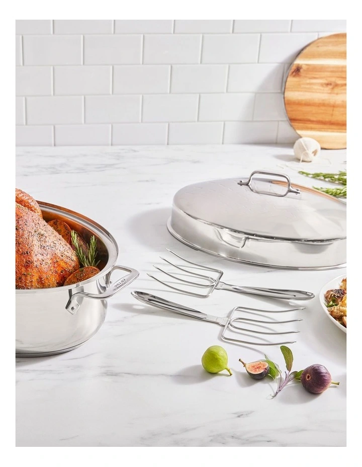 Stainless Steel Turkey Forks Set of Two in Silver image 4