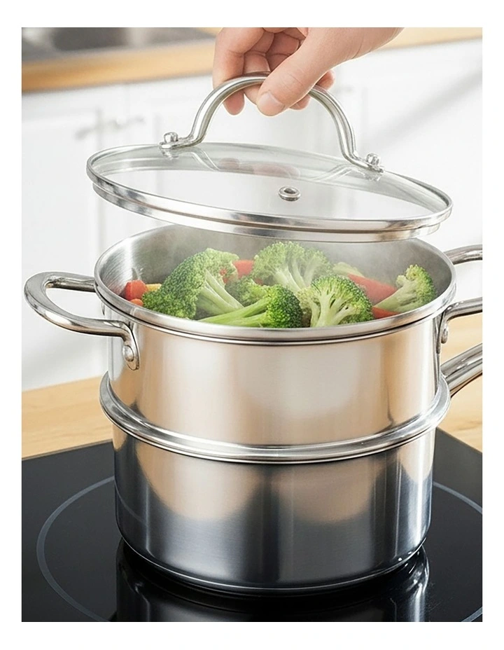 RACO Steel Essentials Stainless Steel Induction Universal Steamer With Lid 16/18/20cm image 2