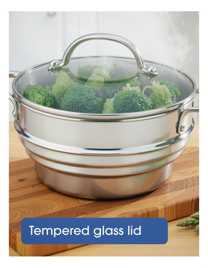 RACO Steel Essentials Stainless Steel Induction Universal Steamer With Lid 16/18/20cm image 4