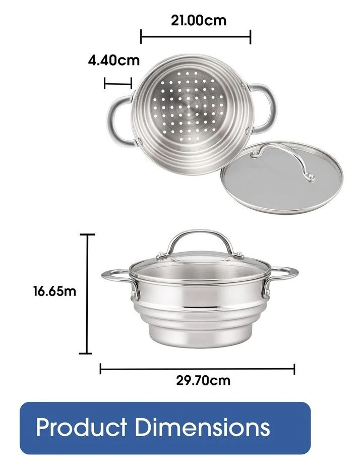 RACO Steel Essentials Stainless Steel Induction Universal Steamer With Lid 16/18/20cm image 7