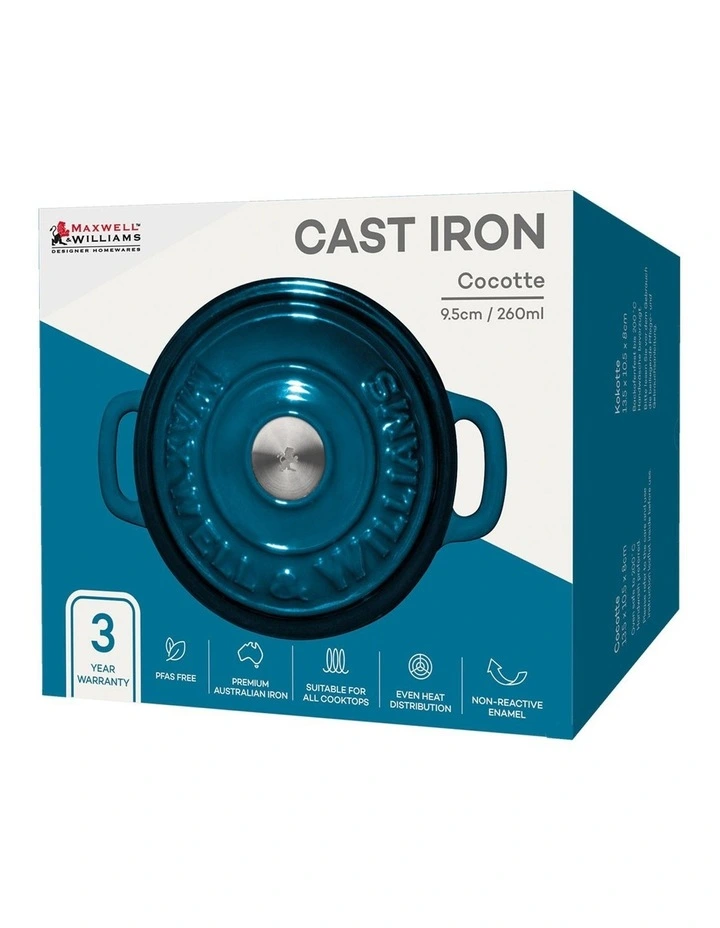 Cast Iron Cocotte 9.5cm 260ml in Midnight Blue image 4