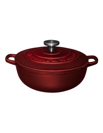 Cast Iron Round Casserole 24cm/3.3L Gift Boxed in Merlot