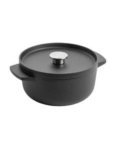 Cast Iron Round Casserole 22cm/3.3L in Black