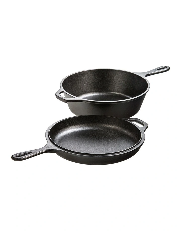 Cast Iron Combo Cooker with Helper Handle 3L in Black image 2