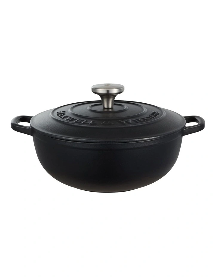Cast Iron Round Casserole 24cm/3.3L in Black image 1