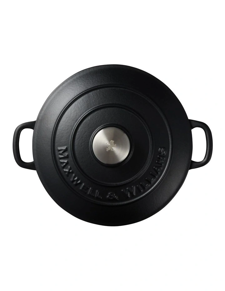 Cast Iron Round Casserole 24cm/3.3L in Black image 3
