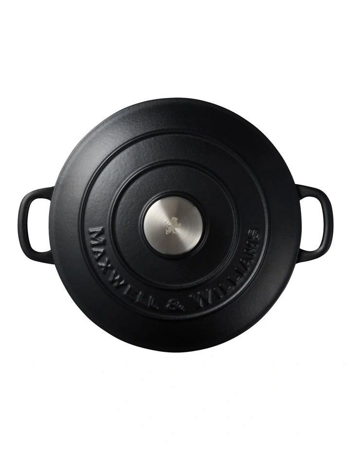 Cast Iron Round Casserole 24cm/3.3L in Black image 3