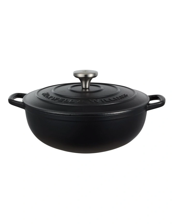 Cast Iron Round Casserole 26cm/4L in Black image 1