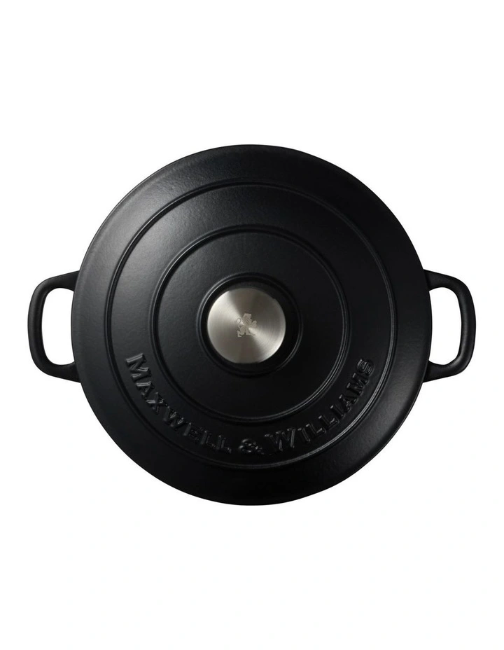 Cast Iron Round Casserole 26cm/4L in Black image 3