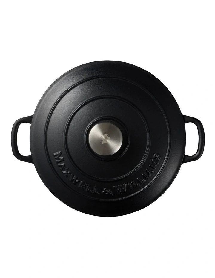 Cast Iron Round Casserole 26cm/4L in Black image 3