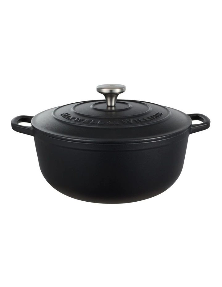 Cast Iron Round Casserole 28cm/6.2L in Black image 1
