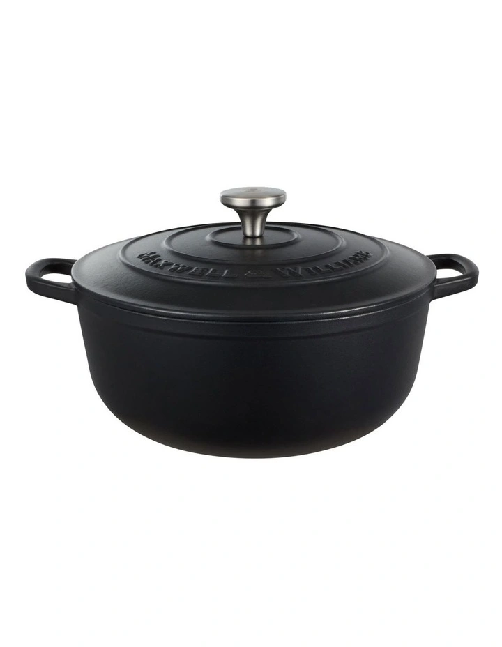Cast Iron Round Casserole 28cm/6.2L in Black image 1