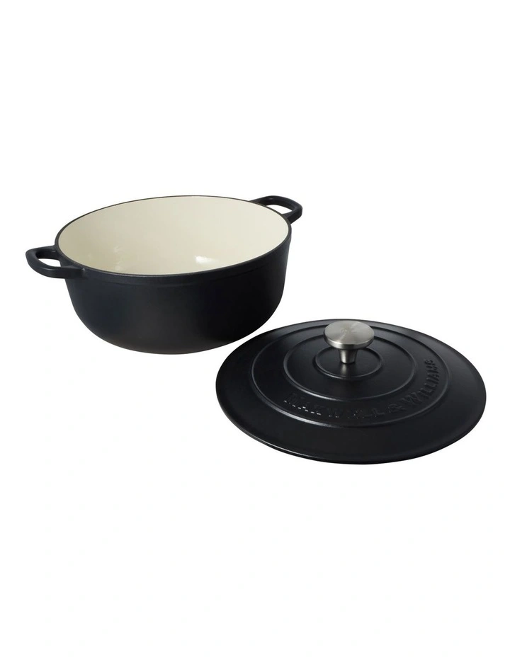 Cast Iron Round Casserole 28cm/6.2L in Black image 2