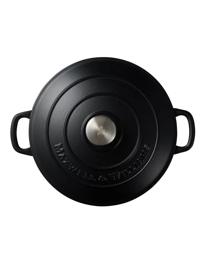 Cast Iron Round Casserole 28cm/6.2L in Black image 3