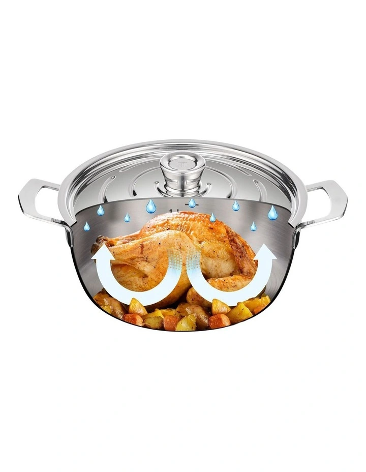 Emotion  Gourmet Induction Uncoated Dutch Oven 24cm in Stainless Steel Uncoat image 2