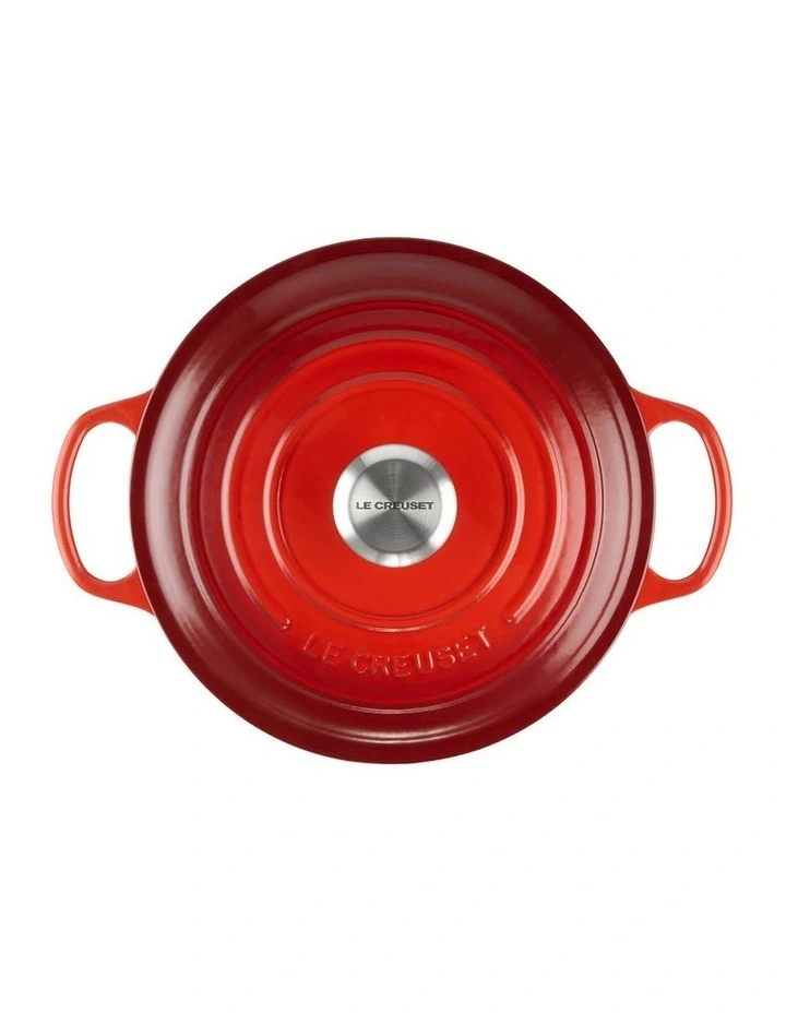 Signature Cast Iron Round Casserole Red image 4