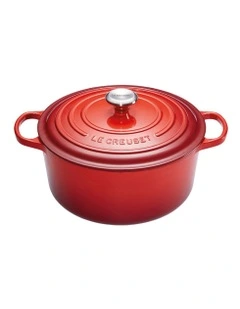 Signature Cast Iron Round Casserole Cerise: Made in France