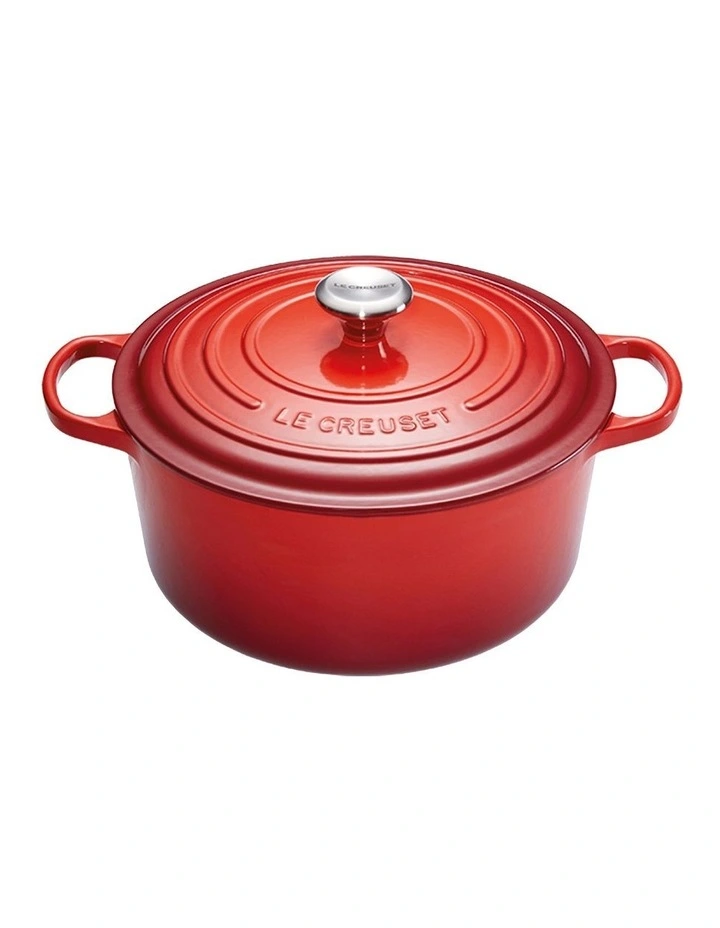 Signature Cast Iron Round Casserole Cerise: Made in France image 1