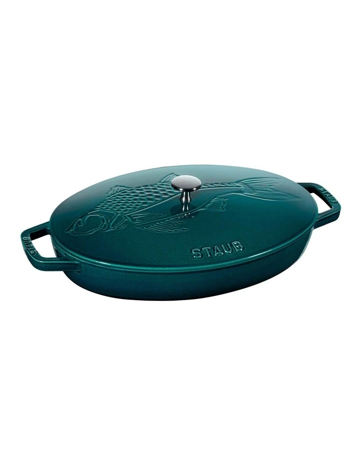 Fish Oval Dish 32cm in Sea Blue/Green image 1