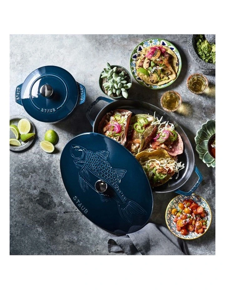 Fish Oval Dish 32cm in Sea Blue/Green image 2